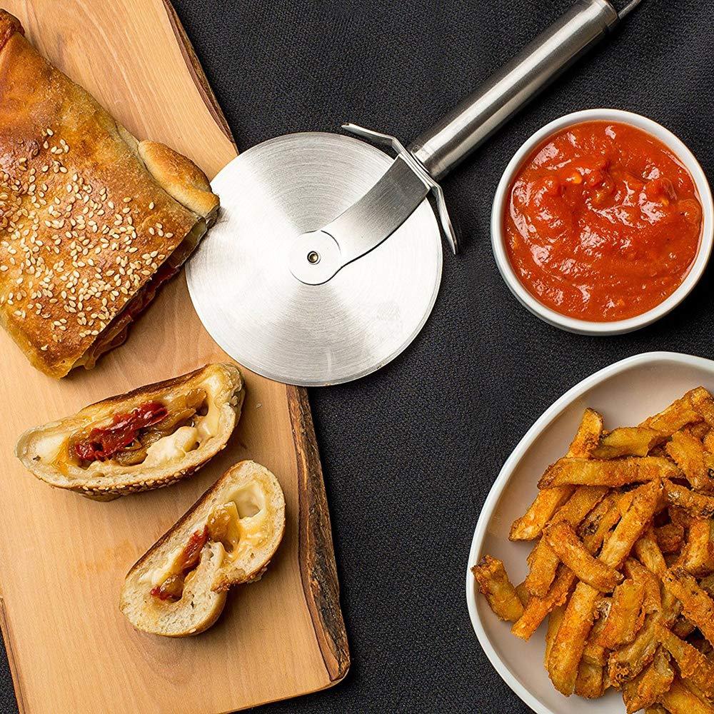 Superior eMart Stainless Steel Pizza Cutter for Perfect Slices