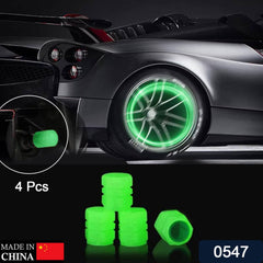 0547 Tyre Valve Caps Luminous Glow Car Tire Air Stem Valve Cap Covers ( 4 Pcs ) - Superior eMart