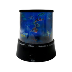 LED Projector Night Light Amazing Lamp, 3 Battery operated lamps, Rotation With  - 12870_fish_night_lamp_no4