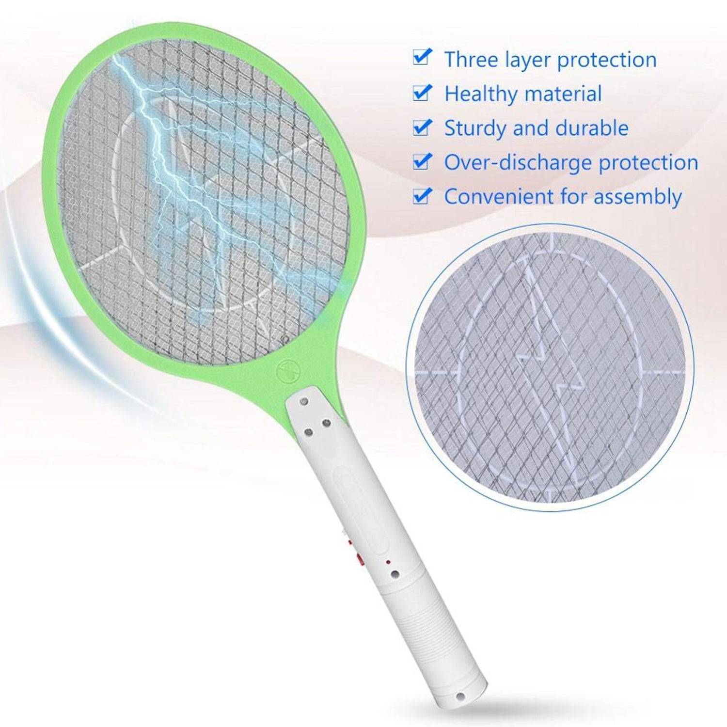 1732 Mosquito Killer Racket Rechargeable Handheld Electric Fly Swatter Mosquito Killer Racket Bat Electric Insect Killer (Quality Assured) - Superior eMart