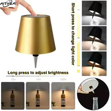 Wireless LED Wine Bottle Lamp – Rechargeable Decor Touch Light