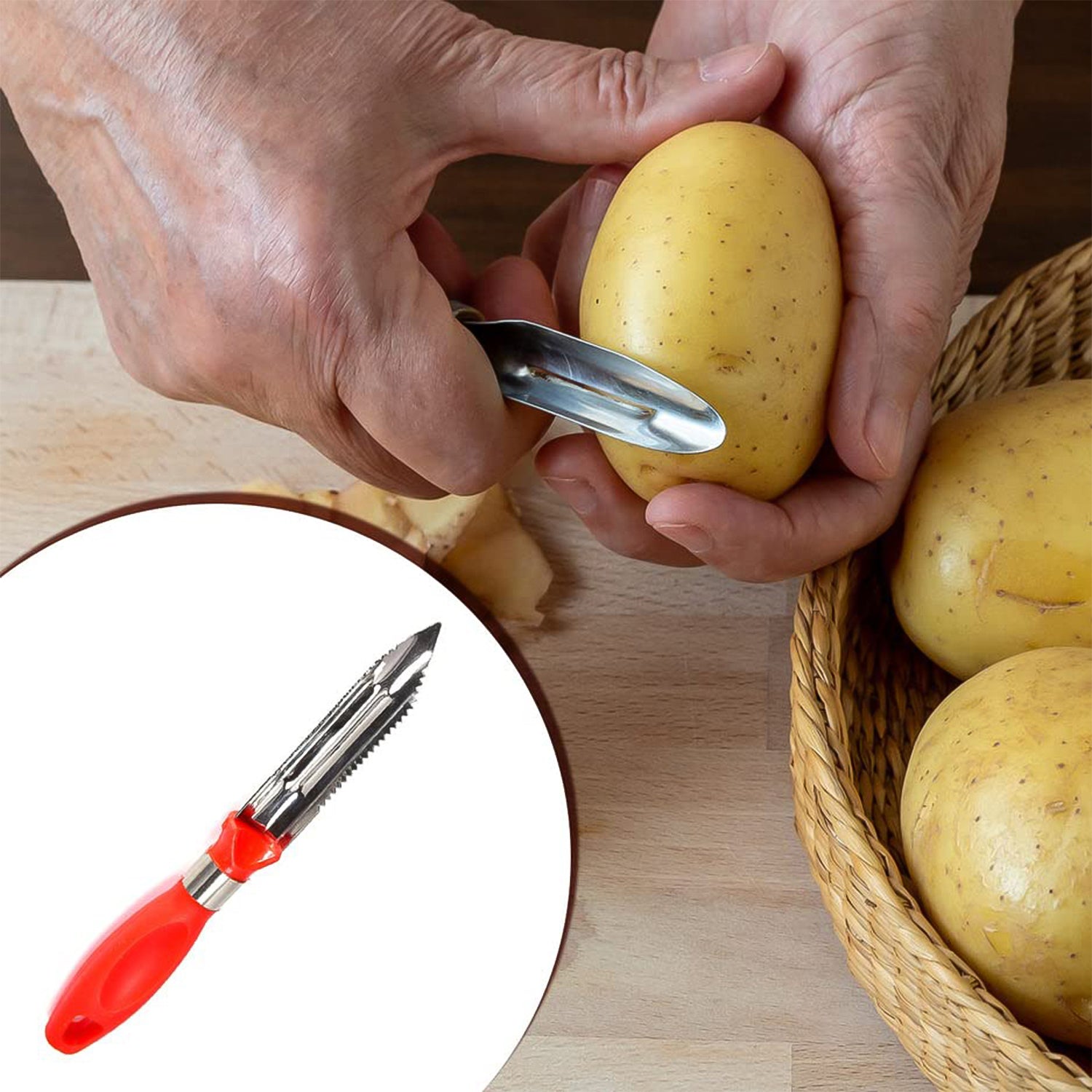 Superior eMart 2-in-1 Stainless Steel Knife Peeler