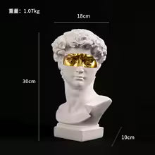 David Head Resin Statue – Modern Abstract Home Decor