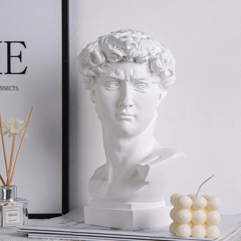 David Head Resin Statue – Modern Abstract Home Decor