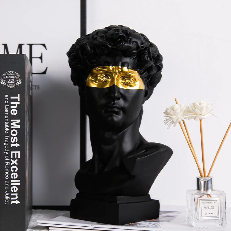 David Head Resin Statue – Modern Abstract Home Decor