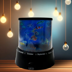 LED Projector Night Light Amazing Lamp, 3 Battery operated lamps, Rotation With  - 12870_fish_night_lamp_no4