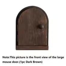 Handmade Wooden Mouse Hole Door – Retro Home Decor