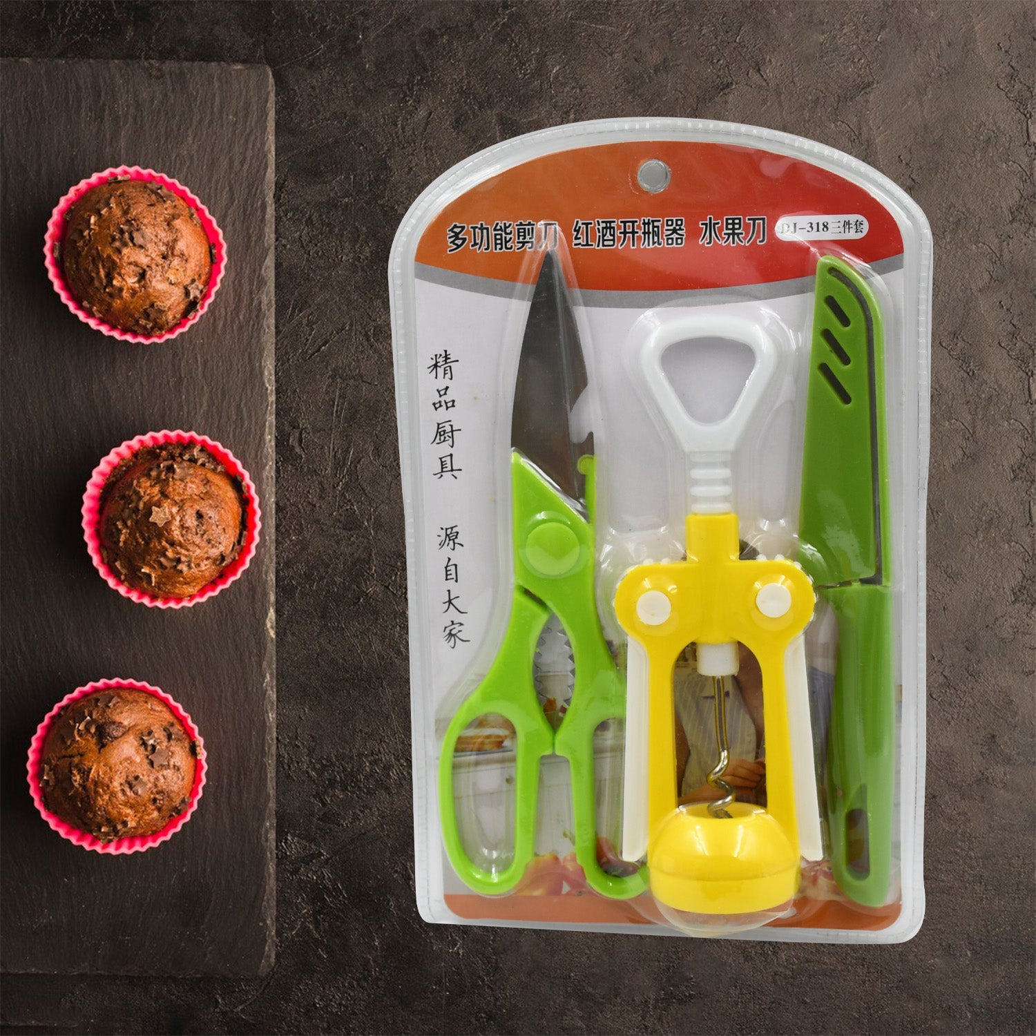 Multifunction Kitchen Tools Stainless Steel And Plastic Kitchen Knife And Scissor
