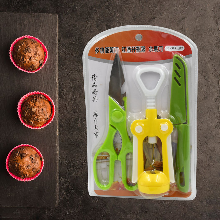 Multifunction Kitchen Tools Stainless Steel And Plastic Kitchen Knife And Scissor