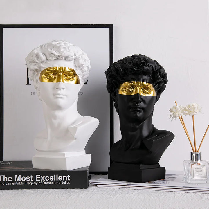 David Head Resin Statue – Modern Abstract Home Decor