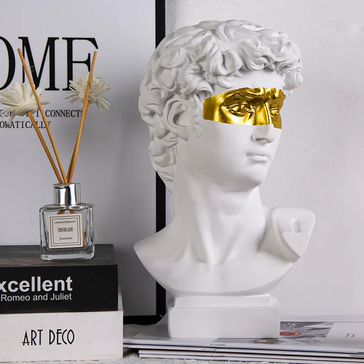 David Head Resin Statue – Modern Abstract Home Decor
