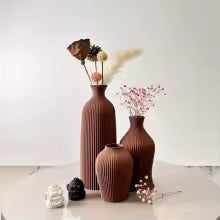 3-Piece Set of Artistic Decorative Vases