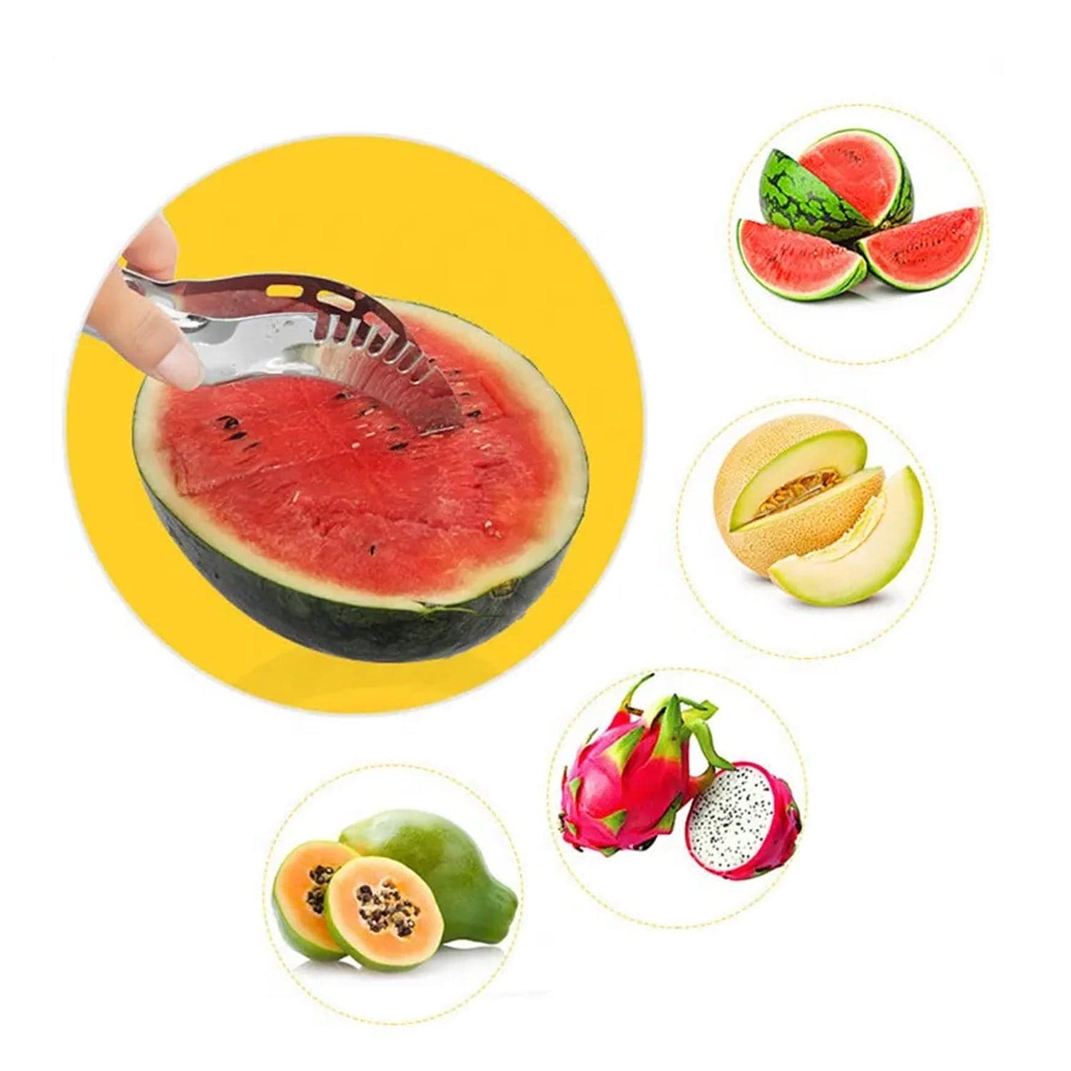 2047l Stainless Steel Watermelon Cantaloupe Slicer Knife Corer Fruit Vegetable Tools Kitchen - Superior eMart