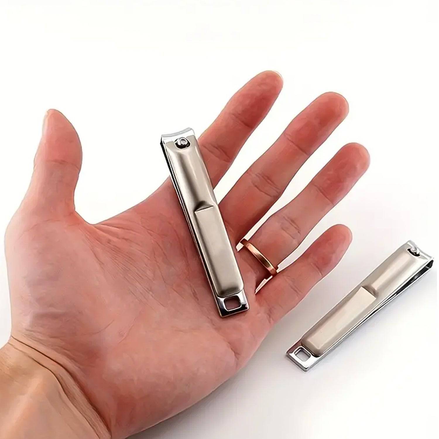 Stainless Steel Folding Portable Large Nail Clippers With Nail File (1 Pc) - Superior eMart