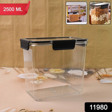 Food Storage Container Airtight Container With Easy Snap Lids (2500ml  1 Pc)