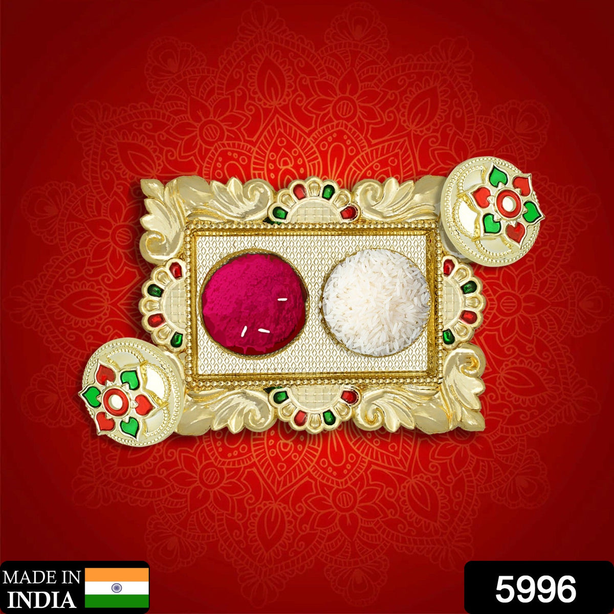 Rakasha Bandhan Special Puja Thali, Kumkum Thali Holder, Pooja Return Gift, Indi - 5996_aa1_kumkum_dish