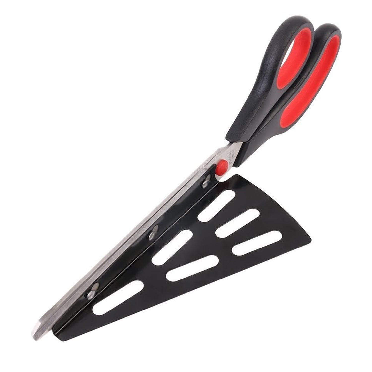 Pizza Cutter Scissors, Plastic Handle With Removable Spatula