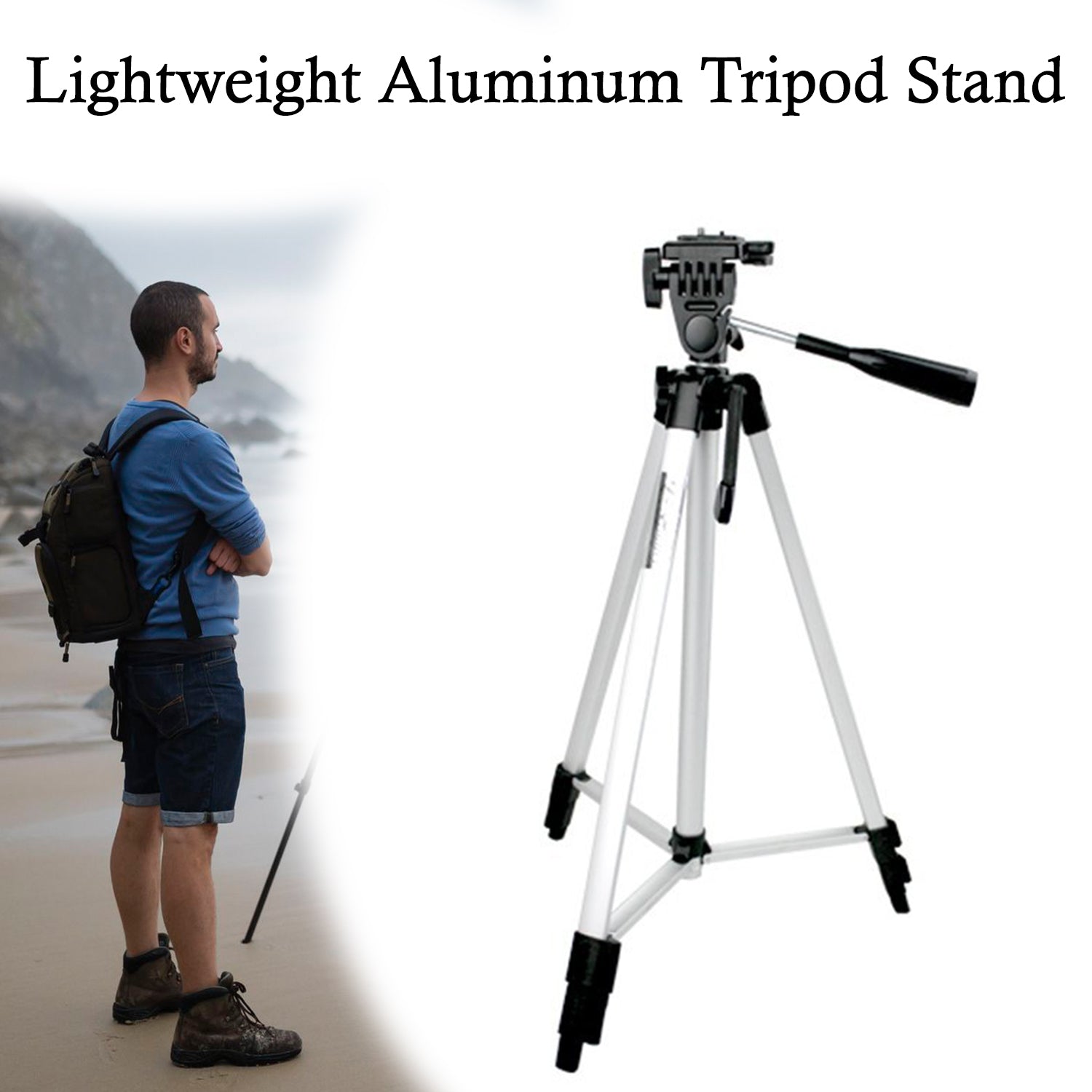 Aluminum tripod with adjustable height