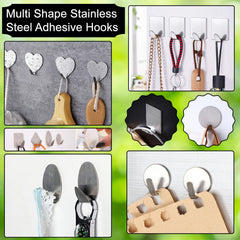 Stainless steel adhesive hooks, multipurpose use.