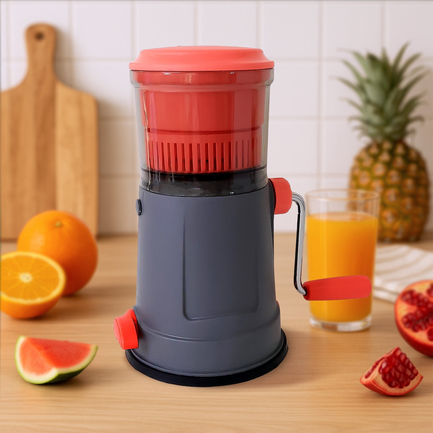Fruit Juicer With Long Handle And Silicone Ring (1 Pc)