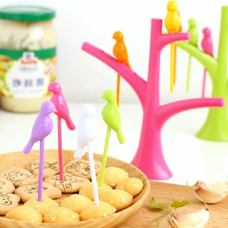 Superior eMart Bird Shaped Fruit Forks for Fun Displays