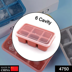 6 cavity Silicone Ice Tray used in all kinds of places like household kitchens f - 4750_6cavity_sili_ice_tray_brown