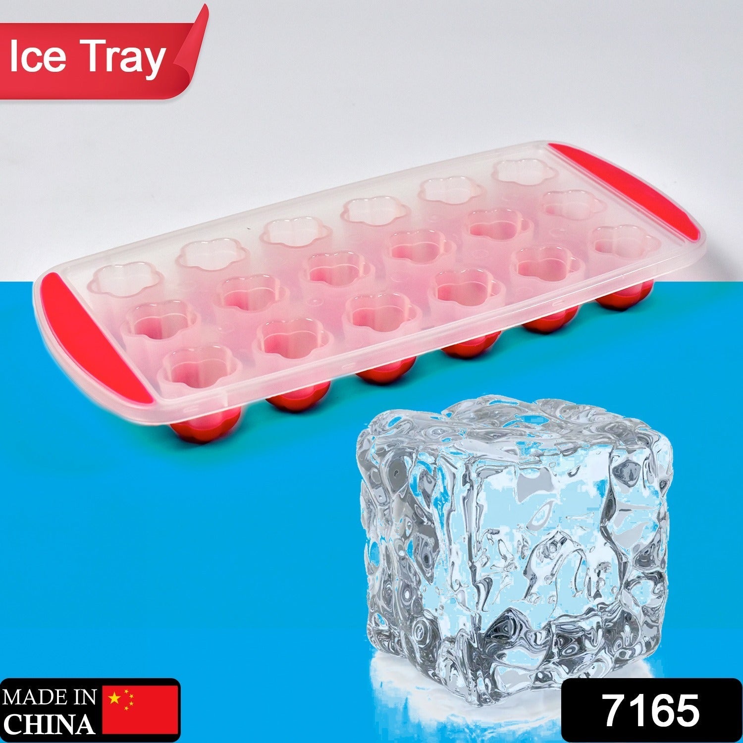 Ice Mould Flower Shape 18 Cavity Mould ice Tray Sphere ice Flower Mould Small ic - 7165_flower_design_ice_tray