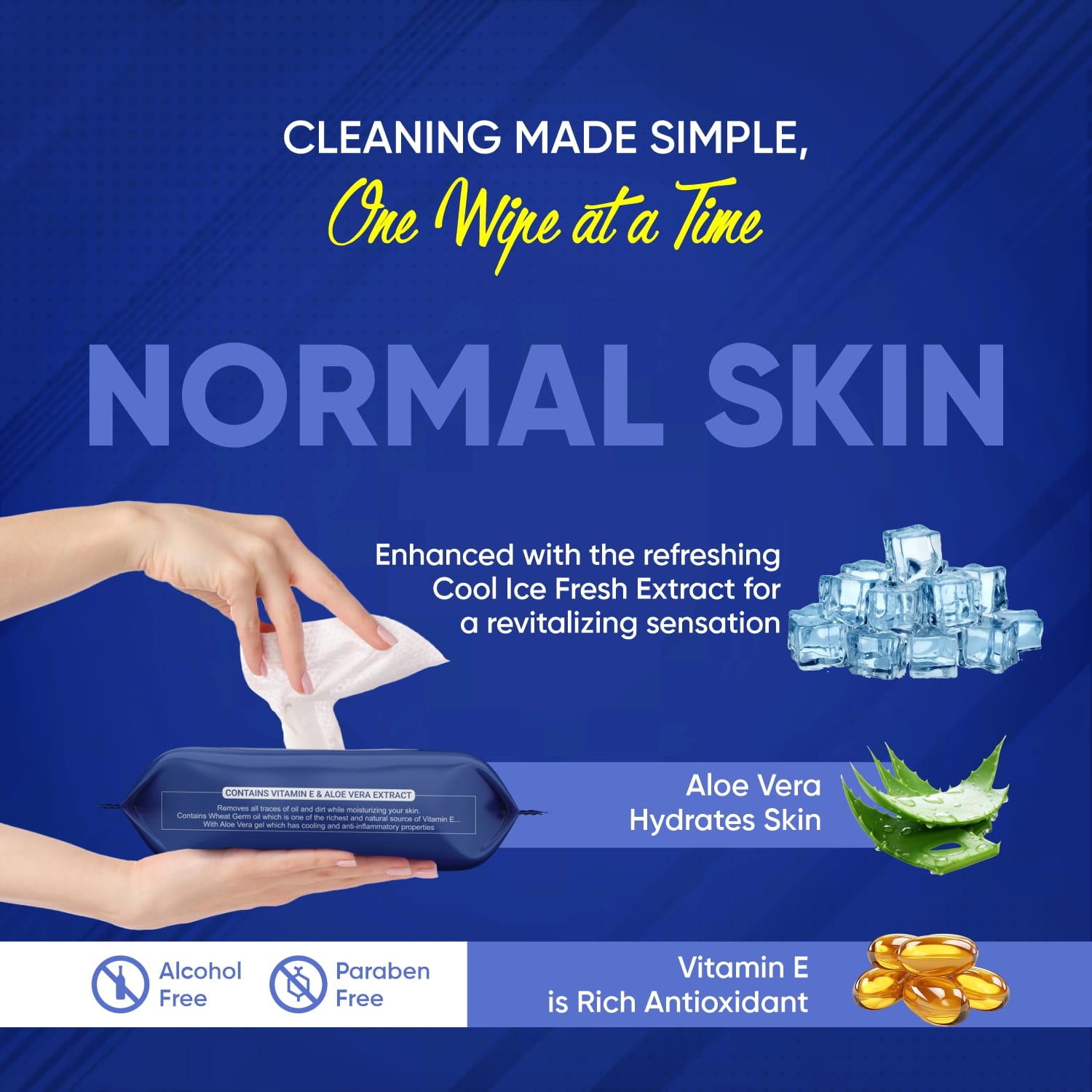 Refreshing Wet Wipes for Face | Facial Cleansing | Refreshing & Skin Hydration|  - 0977_normal_skin_face_wipes