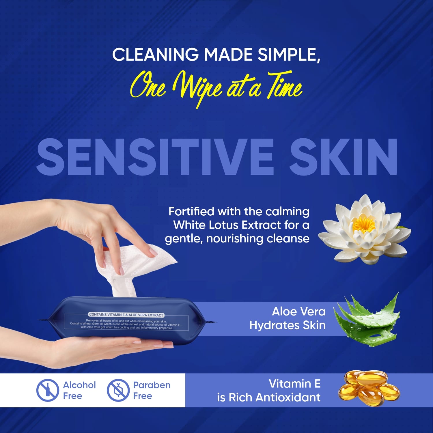 Refreshing Wet Wipes for Face | Facial Cleansing | Refreshing & Skin Hydration|  - 0983_sensitive_skin_face_wipes