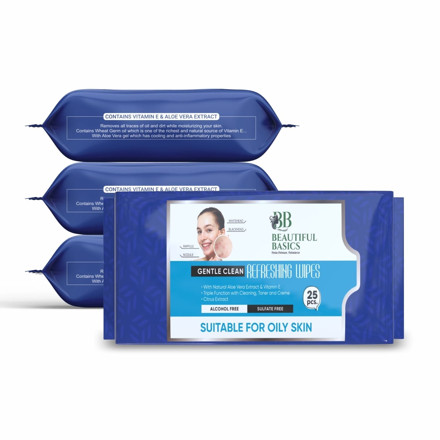 Refreshing Wet Wipes for Face | Facial Cleansing | Refreshing & Skin Hydration|  - 0979_oily_skin_face_wipes