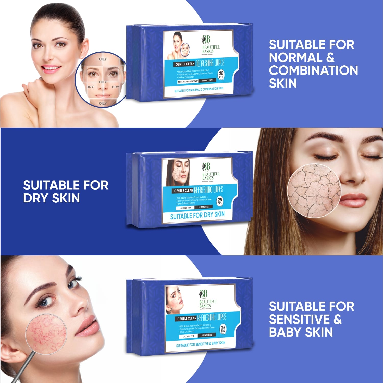 Refreshing Wet Wipes for Face | Facial Cleansing | Refreshing & Skin Hydration|  - 0983_sensitive_skin_face_wipes