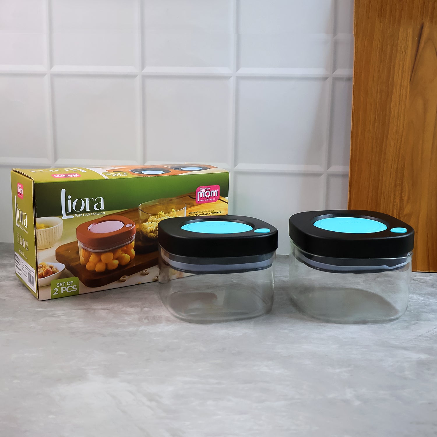 Airtight Kitchen Storage Containers  (2 Pc Set  500 Ml)