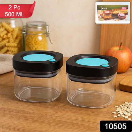 Airtight Kitchen Storage Containers  (2 Pc Set  500 Ml)