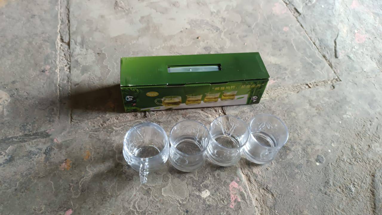 Glass 3 Pc Tumbler  1 Pc Cup Set (4 Pcs Set) - Superior eMart