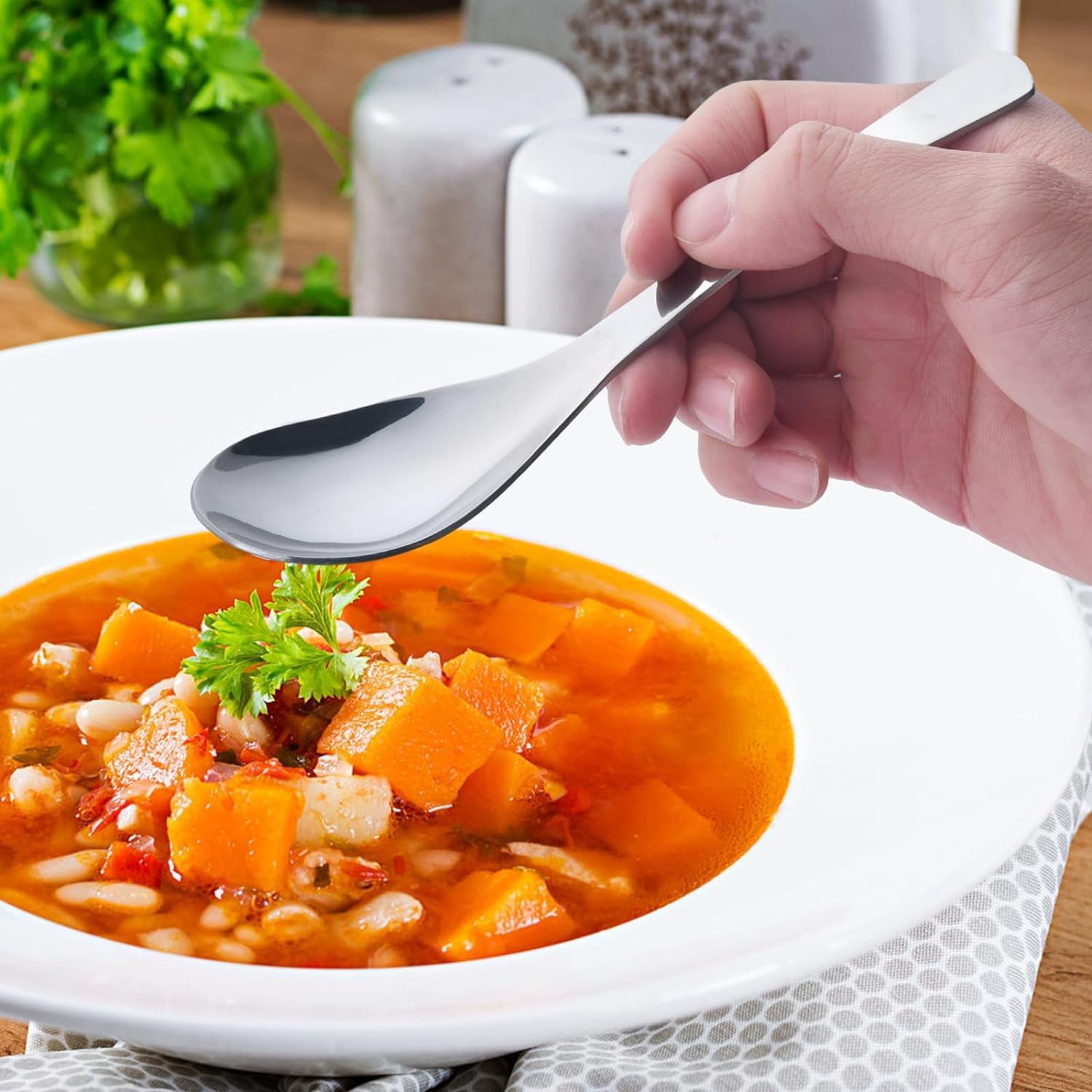 Stainless Steel Soup Spoon Set 6 Pieces