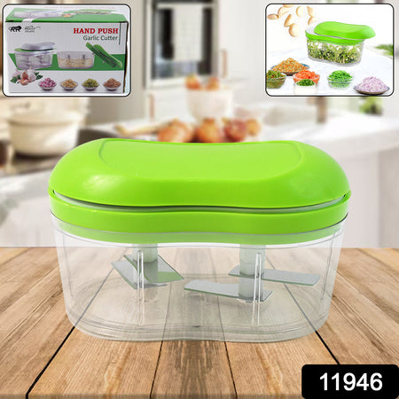 Manual Hand Push Garlic Cutter Vegetable Chopper (1 Pc)