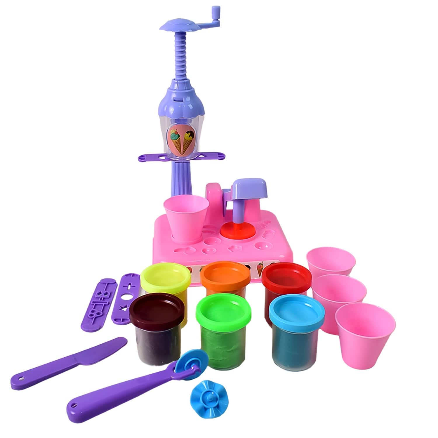 Scoop And Play Set Color Dough For Kids Play Toys Ice Cream Maker Machine (36 Pcs Set) - Superior eMart