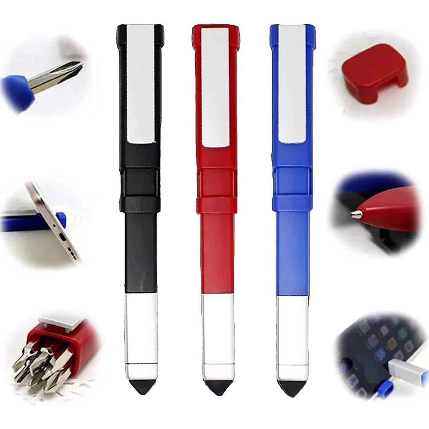 7470 Pen-shaped Phone Holder With Screwdriver Sets Multi-function Pen 4 In 1 Tech Tool Pen Portable Phone Tools With Capacitive Stylus Ball Point Pen Mobile - Superior eMart