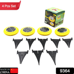 4 Pack Solar Ground Lights, LED Solar Powered Disk Lights Outdoor Waterproof Gar - 9364_sunflower_solar_light_4pc