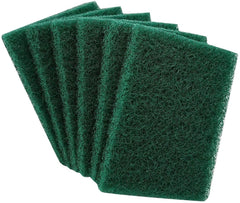 Pack of 6 aqua green scrub sponges for kitchen cleaning.