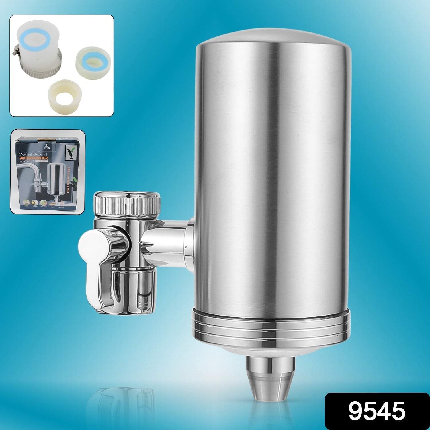 304 स्टेनलेस स्टील नल माउंट पानी फिल्टर, पानी शुद्ध (1 सेट) - 9545_ss_faucet_water_filter_set