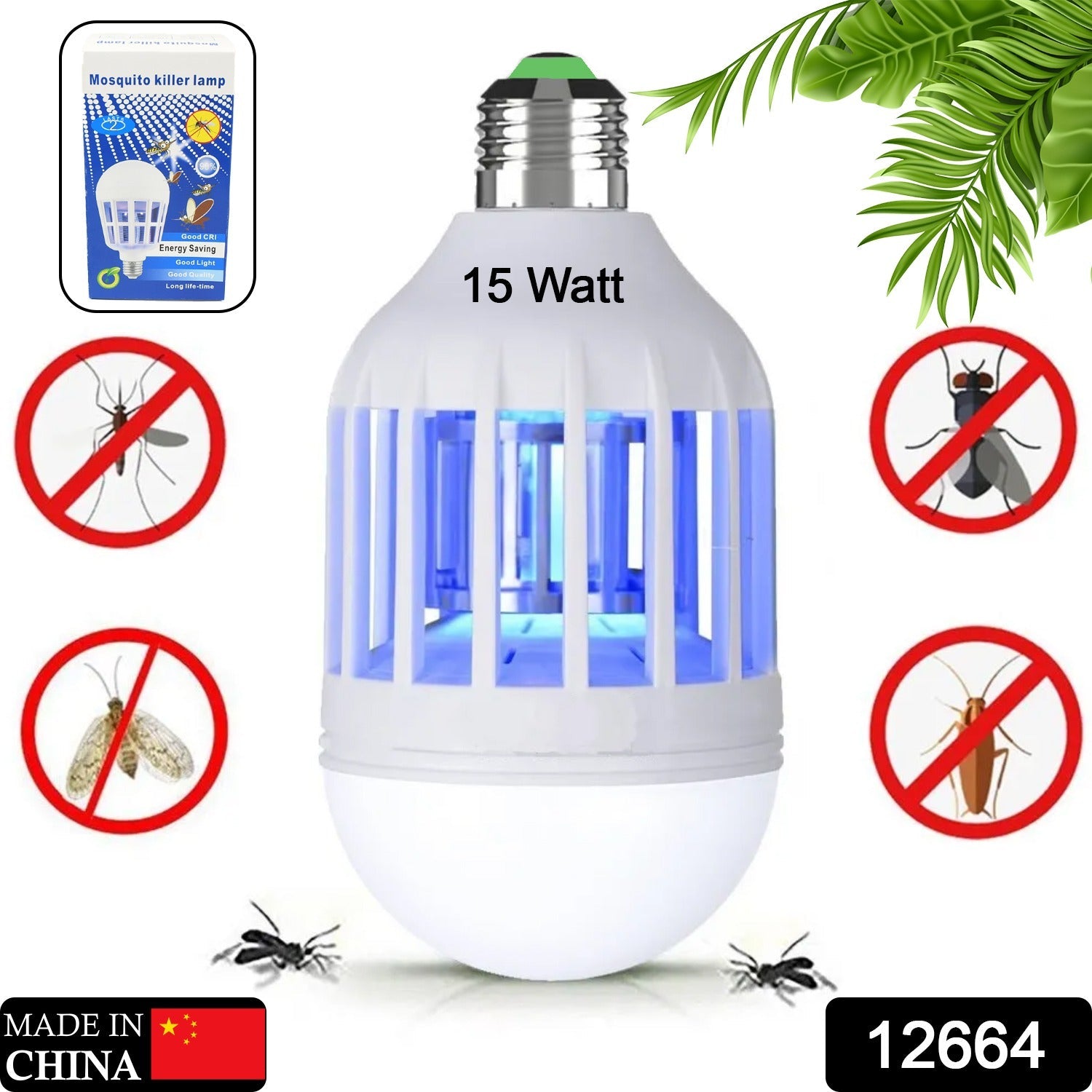 15W  Mosquito Killer Lamp E27 Summer Moths Flying Insects Led Zapper Mosquito Ki - 12664_mosquito_killer_lamp_15w