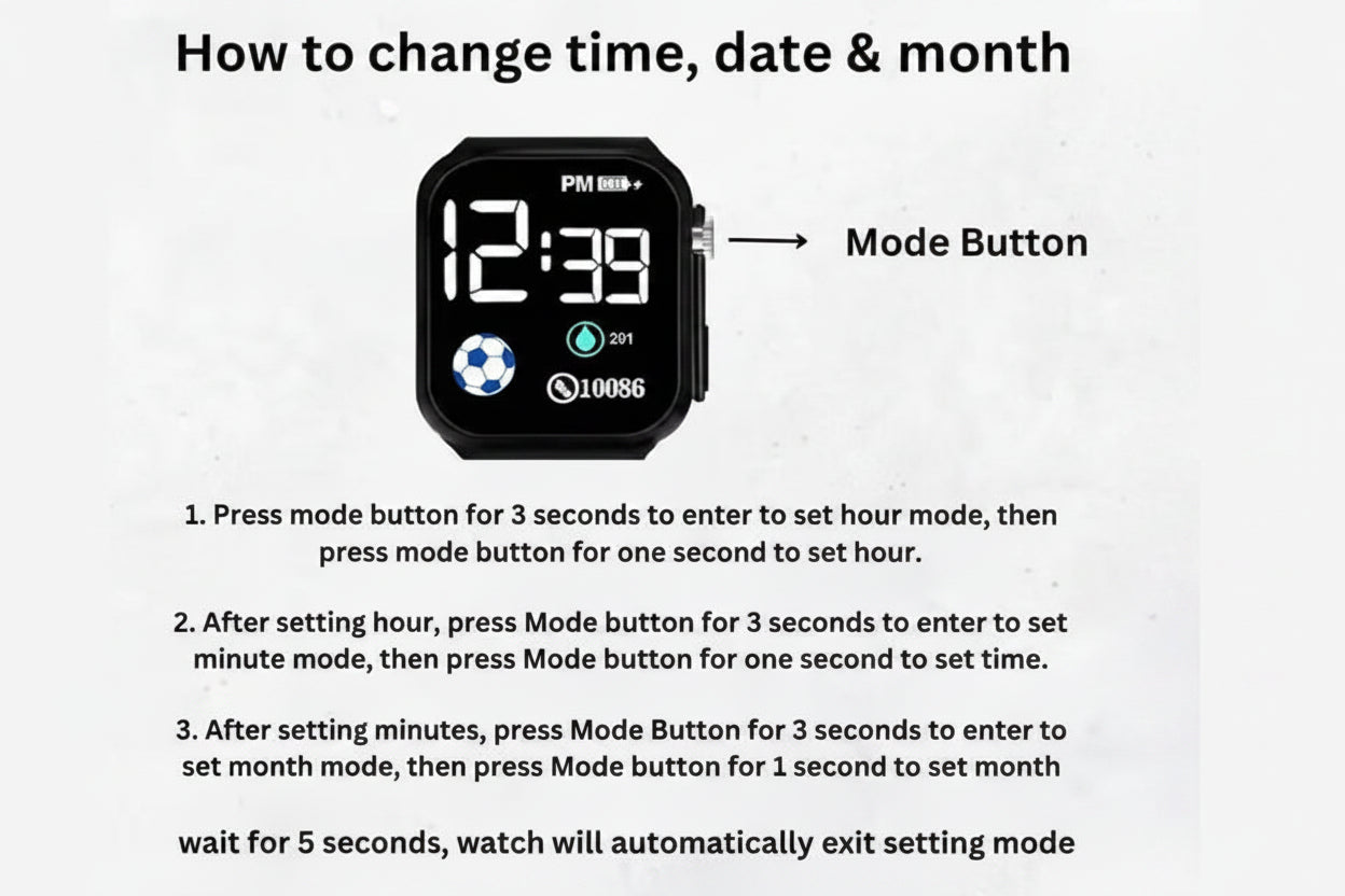 LED Watch , Kids Watch for Boys & Girls Digital Dial Waterproof Smart Design LED Display, Men and Women, Birthday Gift, set of 2