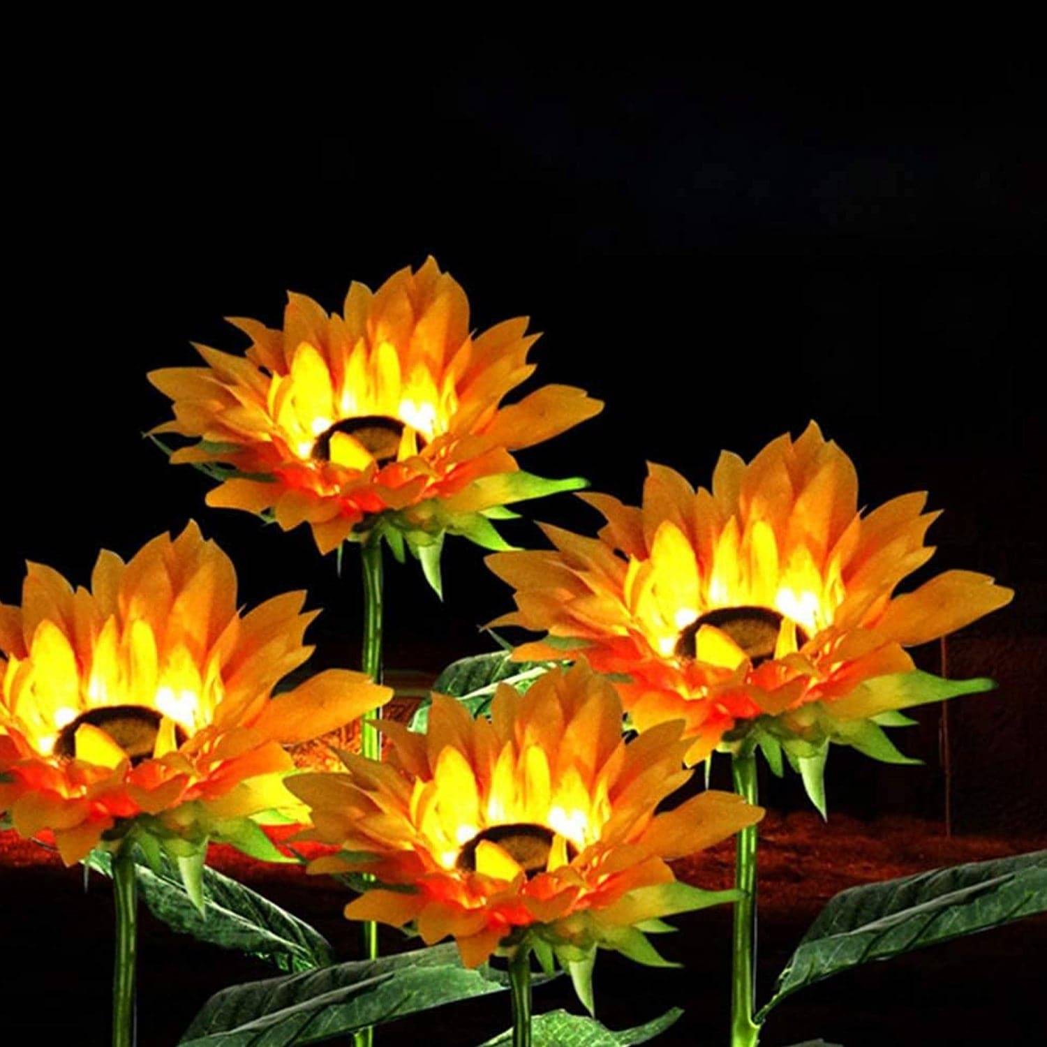 Garden Solar Sunflower Outdoor Led Light  Inserted Ground Simulation Plant (4 Pcs Set) - Superior eMart