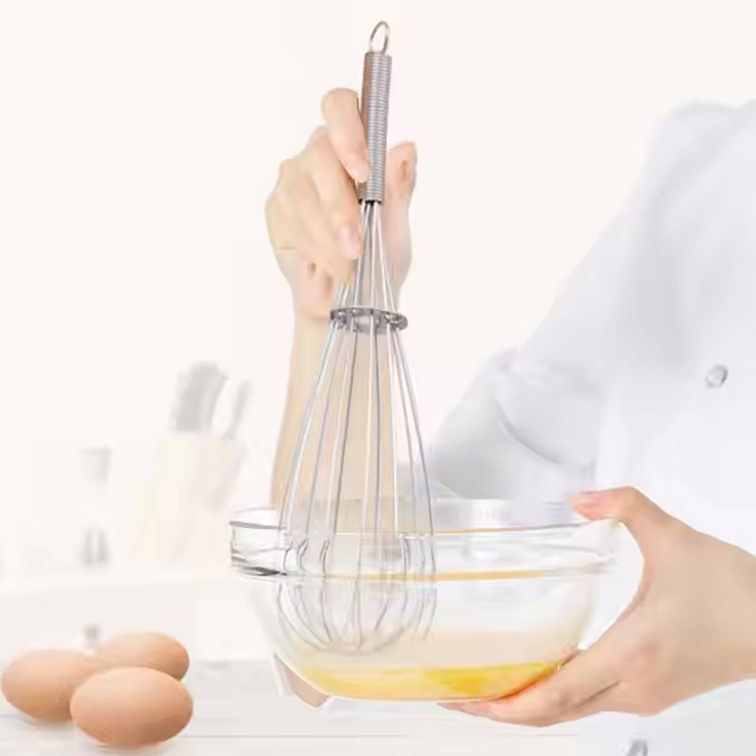 Stainless Steel Manual Milk Frother Egg Whisk Free Egg Separator (1 Pc) - Superior eMart