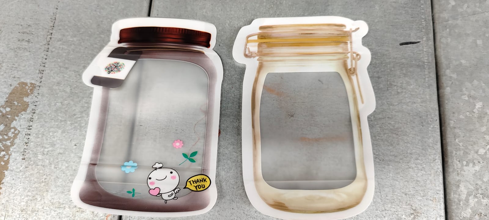 Plastic Transparent Small Jar Shaped Pouch With Zipper (1 Pc) - 10087_small_tran_jar_shape_pouch_1pc