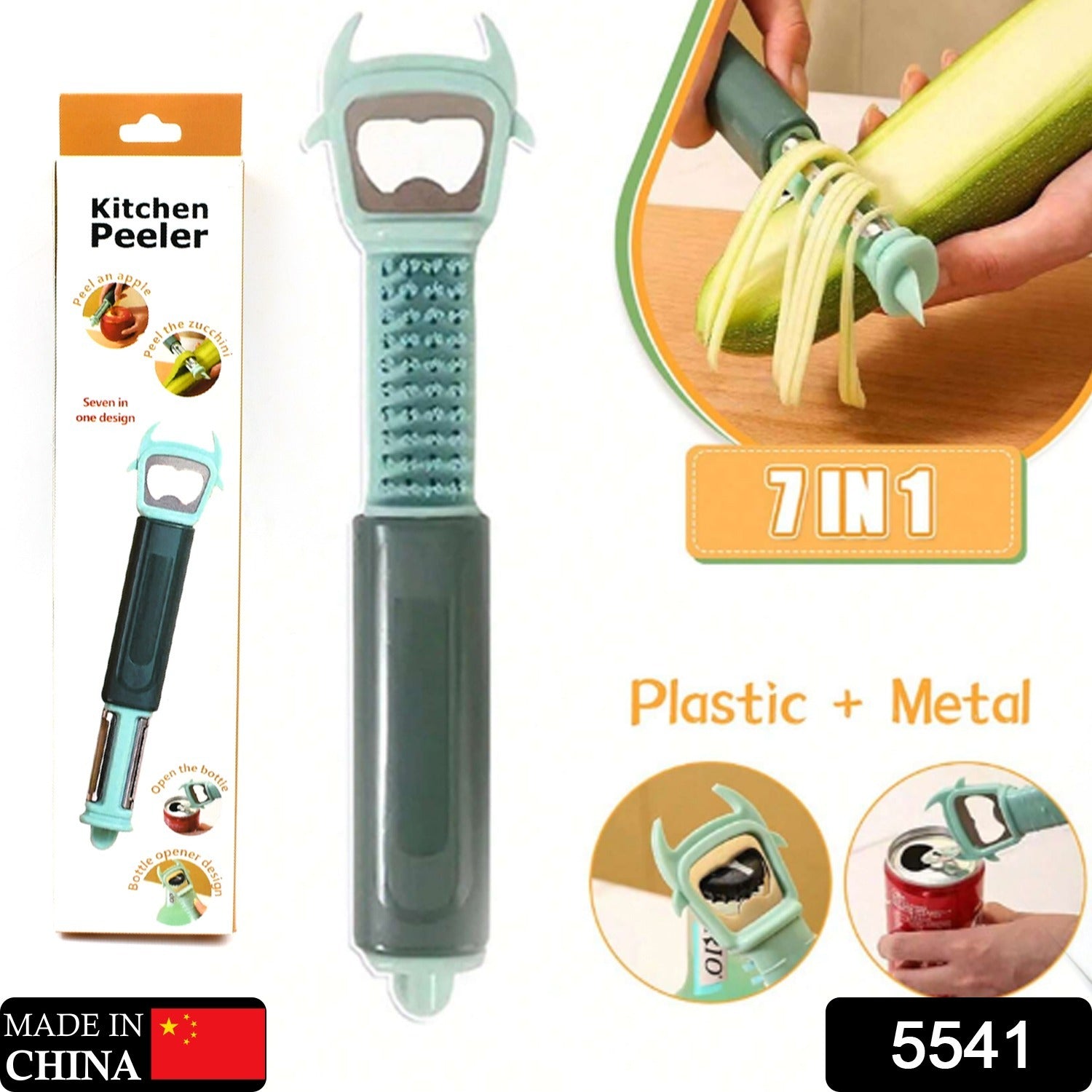 Multifunctional, Vegetable Fruit Peelers Slicer Can Opener 7 In 1 Kitchen Peeler - 5541_multi_7in1_kitchen_peeler