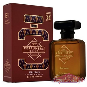 Perfumer's Club Achieve 50ml unisex eau de parfum in a stylish bottle with elegant packaging