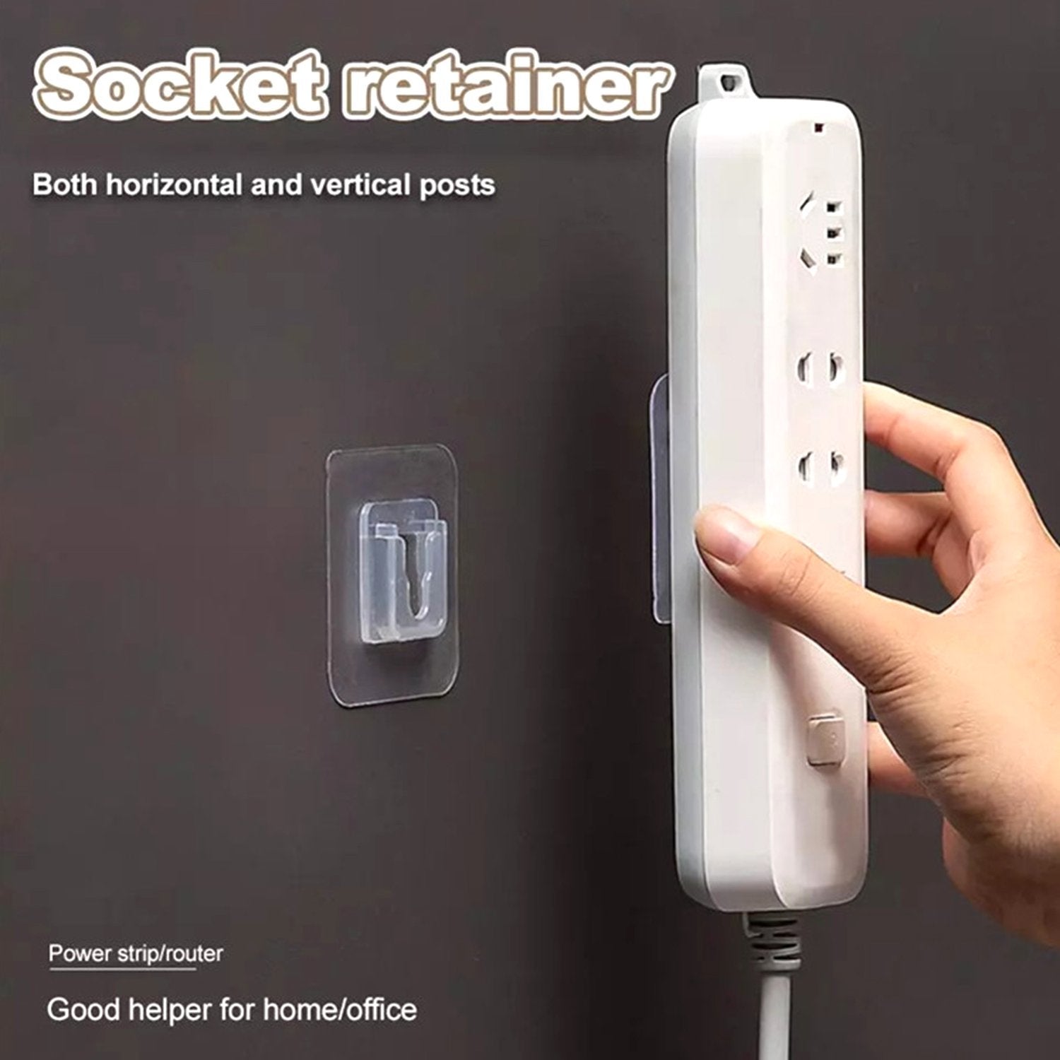 Heavy duty adhesive hooks for securing power strips and routers on walls in home or office