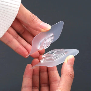 Superior eMart heavy duty adhesive hooks in clear design for strong and reliable wall mounting.